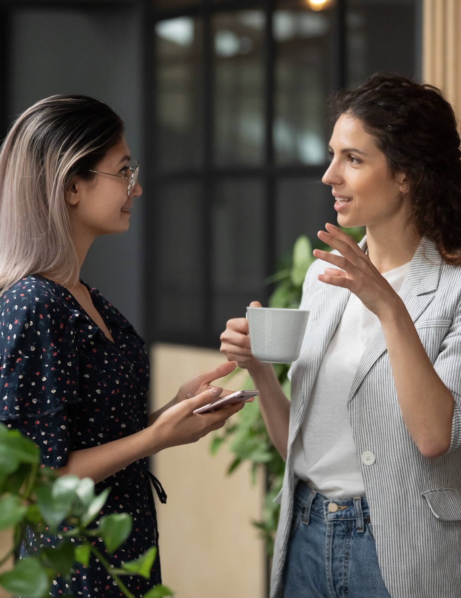 Two women having a conversation